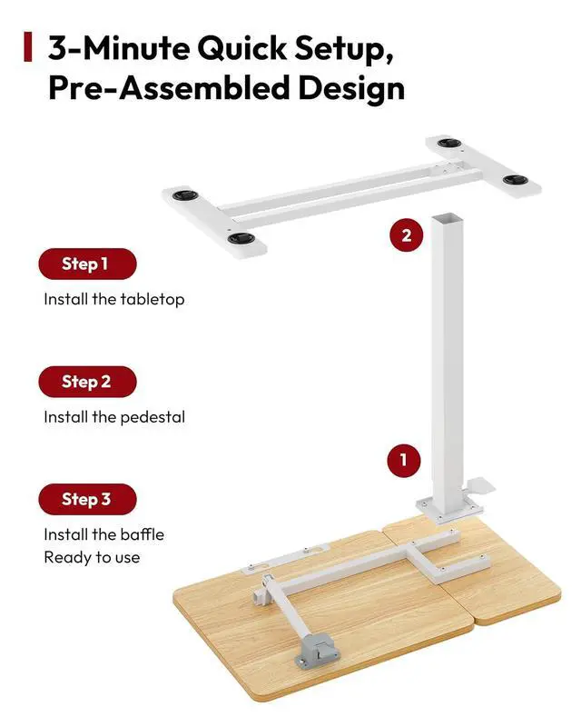 Alt view image 7 of 7 - Small Rolling Overbed Table Adjustable Height with Wheels, Mobile Laptop Desk with Tilting Desktop, Portable Computer Workstation for Home Office, Classroom, Bedside, Maple