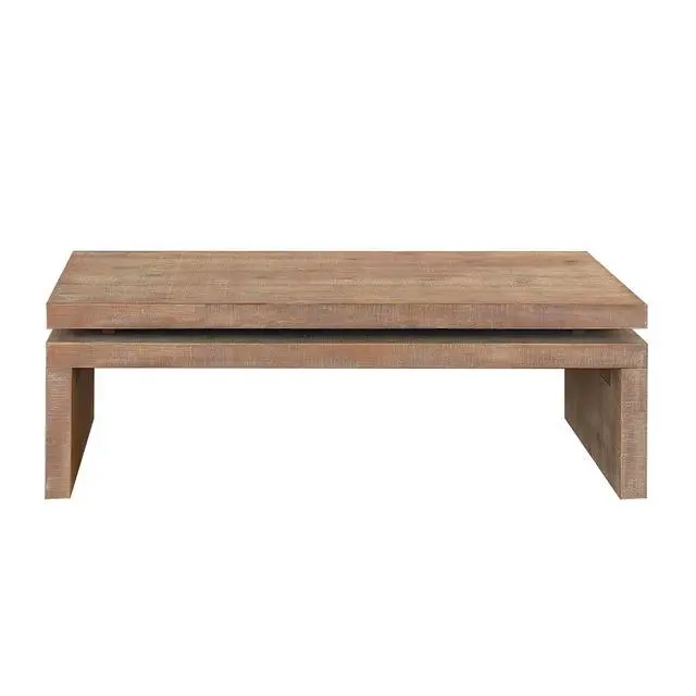 Alt view image 7 of 7 - Wood Coffee Table, 47.6" Mid Century Modern Farmhouse Wooden Coffee Tables for Living Room Natural Solid Firwood Tabletop Rectangle Center Table for Home Office Tea Table (Natural)