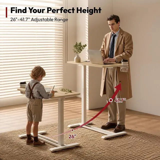 Alt view image 5 of 7 - Medical Adjustable Overbed Bedside Table with Hidden Casters, Pneumatic Mobile Laptop Computer Standing Desk Cart with Tray, Hospital and Home Use(27.6" W x 15.7" D, Pink)