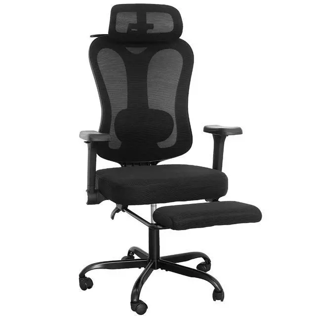 Alt view image 2 of 2 - Ergonomic Office Chair with 3D Headrest & 6D Flippable Armrests, Adjustable Lumbar Support, 135° Recline, Breathable Mesh Seat, Height Adjustable Swivel Computer Desk Chair(Black)