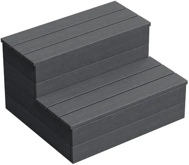 Main image of Hot Tub Steps, Non-Slip Spa Steps, Outdoor Stairs, Gray | 550 LBS Capacity, Waterproof for Deck Porch RV Pool