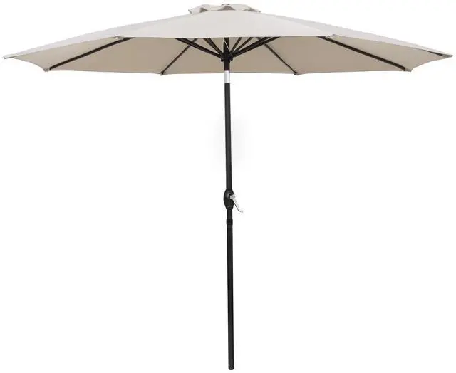 Main image of 9 FT Patio Umbrella Outdoor Market Table Umbrella with Push Button Tilt, 8 Sturdy Ribs