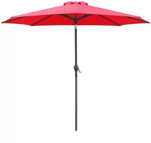 Main image of 9 FT Patio Umbrella Outdoor Market Table Umbrella with Push Button Tilt, 8 Sturdy Ribs