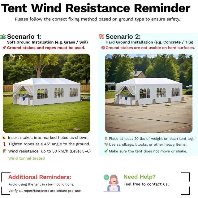 Alt view image 4 of 7 - 10'x30' Heavy Duty Waterproof Party Tent Large Outdoor Gazebo with Removable Sidewalls & 2 Doors for Weddings, Markets & Gatherings (White)