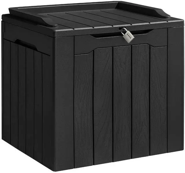 Main image of 31 Gallon Resin Deck Box Waterproof Outdoor Storage Lockable Indoor Outdoor Organization and Storage Container for Patio Furniture Cushions, Garden Tools (Black)