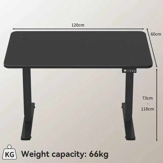 Alt view image 6 of 7 - Electric Height Adjustable Standing Desk Large 40 x 24 Inches Sit Stand up Desk Home Office Computer Desk Memory Preset with T-Shaped Metal Bracket, Black