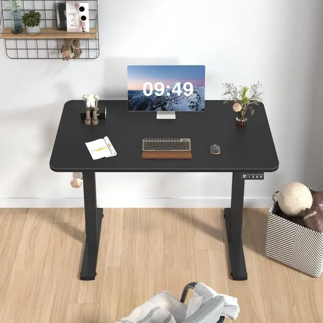 Alt view image 7 of 7 - Electric Height Adjustable Standing Desk Large 40 x 24 Inches Sit Stand up Desk Home Office Computer Desk Memory Preset with T-Shaped Metal Bracket, Black