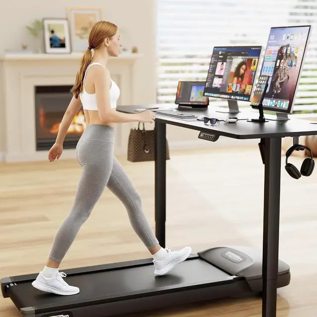 Alt view image 2 of 7 - Electric Standing Desk, 63 x 24 Inches Sit Stand up Desk, Sit Stand Height Adjustable Home Office Desk with 4 Height Position Memory (Black, 63)