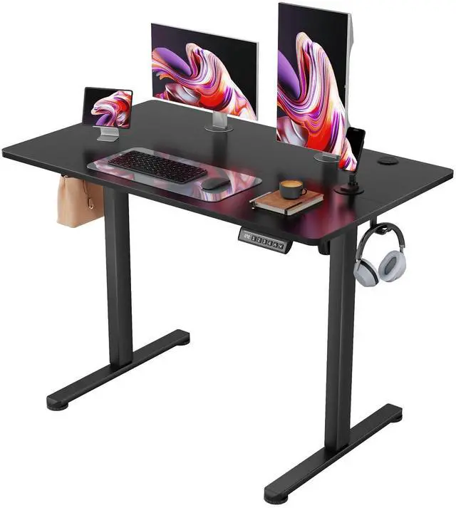 Main image of Electric Standing Desk, 40 x 24 Inches Sit Stand up Desk, Sit Stand Height Adjustable Home Office Desk with 4 Height Position Memory (Black, 40)