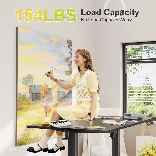 Alt view image 5 of 7 - Electric Standing Desk, 40 x 24 Inches Sit Stand up Desk, Sit Stand Height Adjustable Home Office Desk with 4 Height Position Memory (Black, 40)
