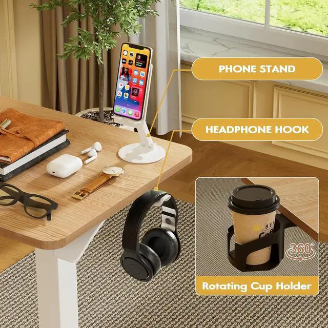 Alt view image 6 of 7 - Mobile Standing Desk with Wheels, Pneumatic Adjustable Rolling Computer Desk Laptop Table for Bed, Couch (Maple, Small)