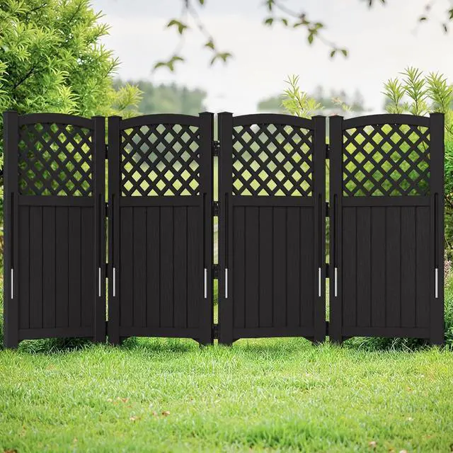 Alt view image 7 of 7 - Outdoor Privacy Fence Screen Lattice Mesh Outside Screen Enclosure Balcony Panels Wall Air Conditioner Fence Trash Can Pool Equipment Enclosure for Yard Patio Backyard, Black