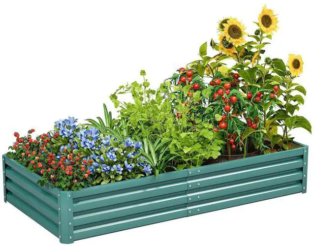 Main image of 71x36x12in Galvanized Raised Garden Bed Elevated Outdoor Metal Planter Beds Deep Root Raised Planter Boxes with Support Bar for Planting Flowers, Herbs, Fruits