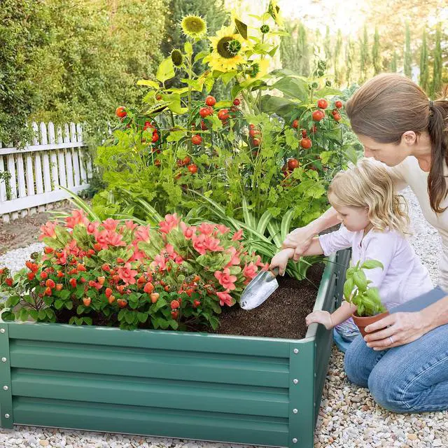 Alt view image 2 of 7 - 71x36x12in Galvanized Raised Garden Bed Elevated Outdoor Metal Planter Beds Deep Root Raised Planter Boxes with Support Bar for Planting Flowers, Herbs, Fruits