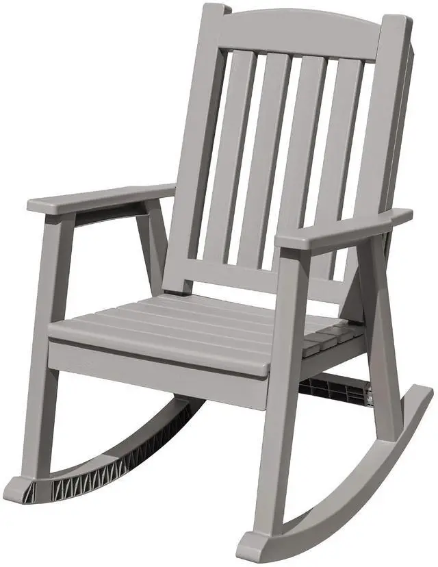 Main image of Outdoor Rocking Chairs, PP Material Patio Rocking Chairs All Weather Resistant, Heavy Duty Rockers with High Back for Patio Backyard Porch (Light Brown)