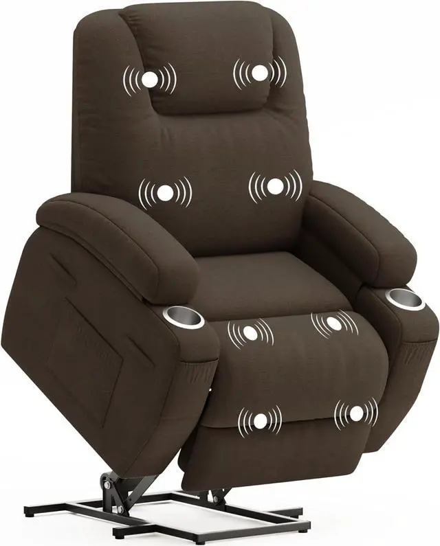 Main image of Power Lift Recliner Chair (Fabric, Brown)