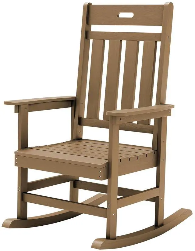 Main image of Outdoor Rocking Chair, Weather Resistant Patio Rocker with High Back and Wide Armrests, Heavy Duty 350 lbs Capacity, Smooth Gliding for Porch Backyard Garden, Low Maintenance