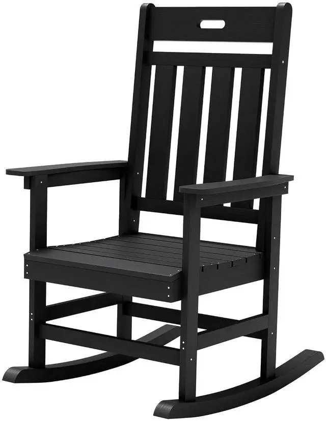 Main image of Outdoor Rocking Chair, Weather Resistant Patio Rocker with High Back and Wide Armrests, Heavy Duty 350 lbs Capacity, Smooth Gliding for Porch Backyard Garden, Low Maintenance