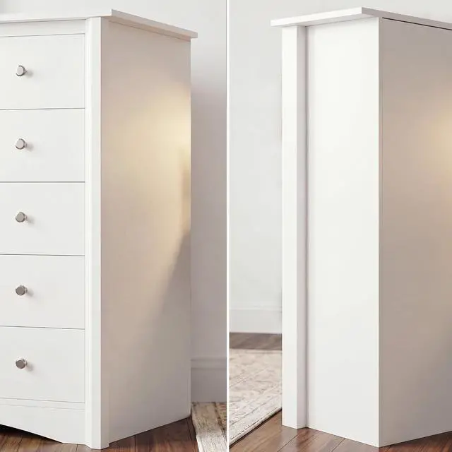 Alt view image 5 of 7 - Tall Dresser for Bedroom, 5 Drawer Dresser, Chest of Drawers, Organizer Drawers, for Hallway Entryway (White)