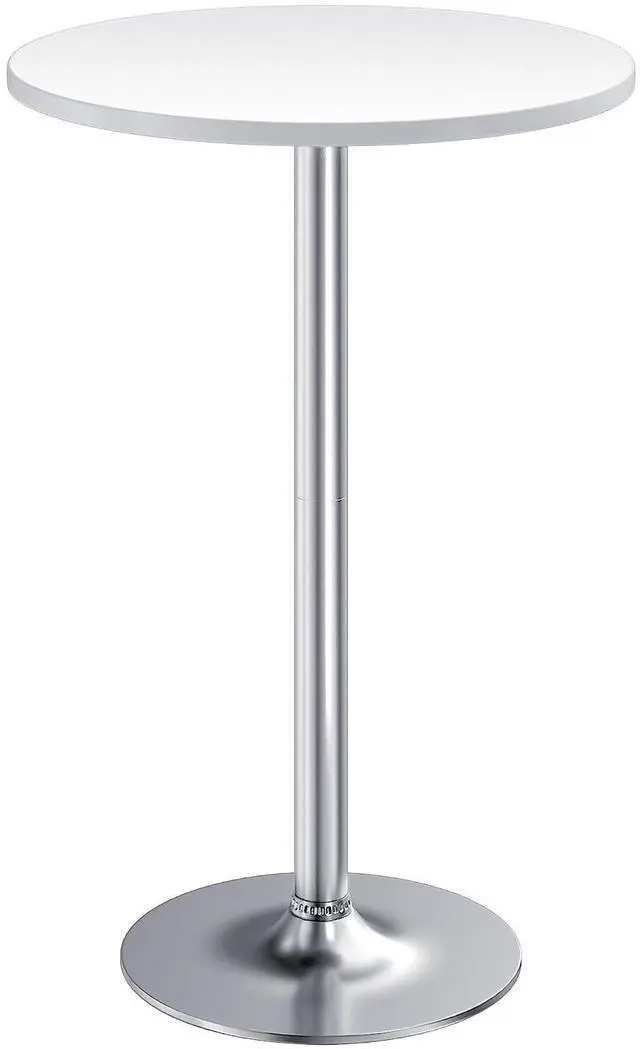 Main image of Bistro Pub Table Round Bar Height Cocktail Table for Home Bar, Round Bar Tables for Party, Dining Room, Living Room and Wedding, Metal Base MDF Top, 40.6 Inch Height (1, White-2)