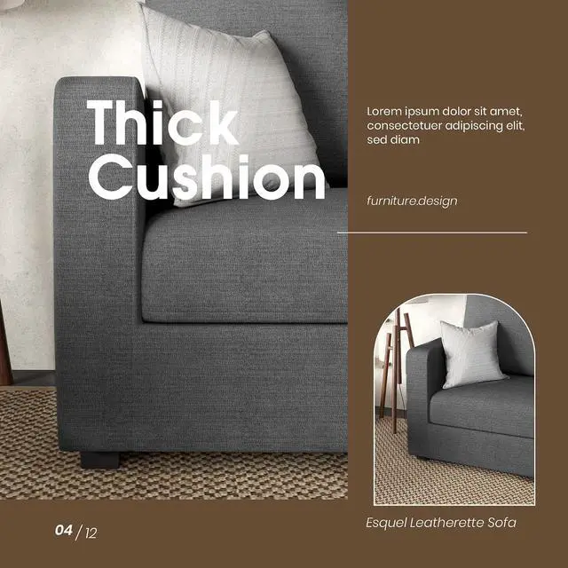 Alt view image 4 of 7 - Convertible Sectional Sofa Couch, Fabric L-Shaped Sofa with 3 Seats, Removable Ottoman, Small Sofa for Small Apartments, Living Rooms and Offices (Deep Grey)