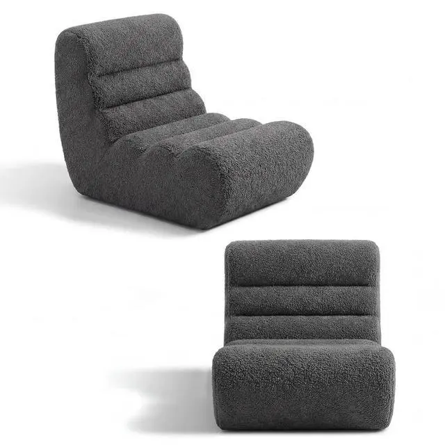 Main image of Bean Bag Chairs for Adults, Chaise Lounge Chair Indoor with Memory Foam, Cozy Reading Chair with Convenient Movable Handle for Living Room, Apartment, Home Theater (Grey)