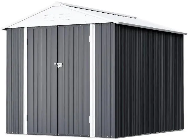 Main image of 6 x 4 FT Shed Outdoor Storage Shed Metal Garden Shed with Lockable Door Outside Waterproof Tool Shed for Backyard, Patio, Lawn (Gray)
