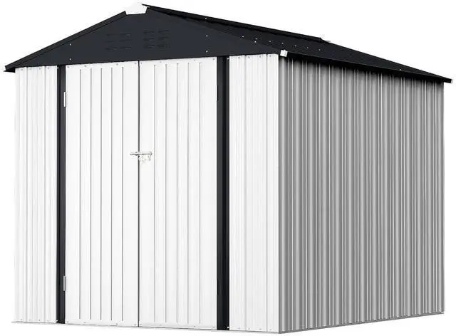 Main image of 6 x 4 FT Shed Outdoor Storage Shed Metal Garden Shed with Lockable Door Outside Waterproof Tool Shed for Backyard, Patio, Lawn (White)