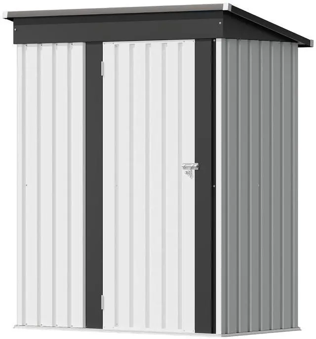 Main image of 5x3 FT Storage Shed Waterproof Metal Garden Shed with Lockable Door Utility Tool Shed Outdoor Storage for Backyard, Patio and Lawn, White