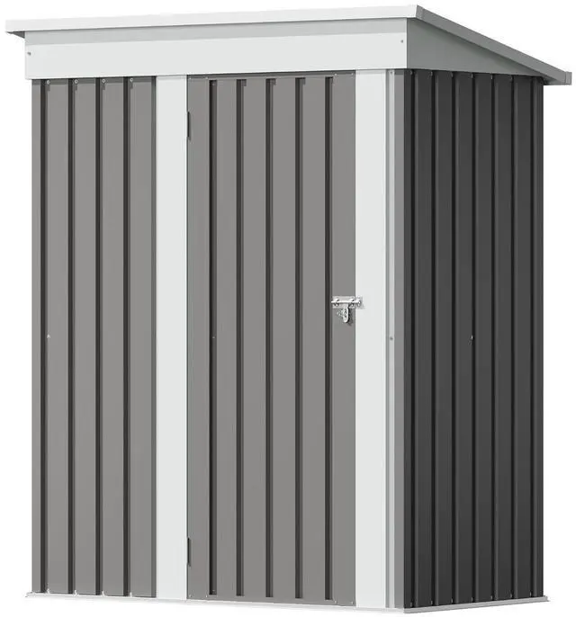 Main image of 5x3 FT Storage Shed Waterproof Metal Garden Shed with Lockable Door Utility Tool Shed Outdoor Storage for Backyard, Patio and Lawn, Grey