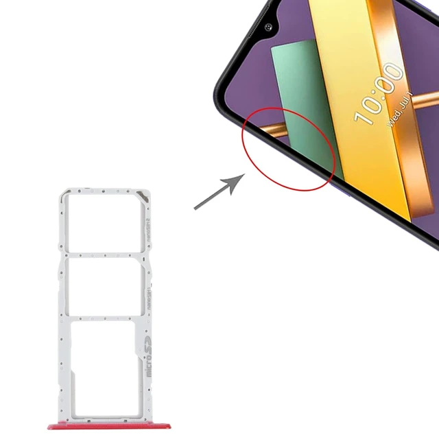 Alt view image 4 of 7 - Cell Phone Replacement SIM Card Tray + SIM Card Tray + Micro SD Card Tray for LG K22 LMK200Z LMK200E LMK200B LM-K200 Spare Parts