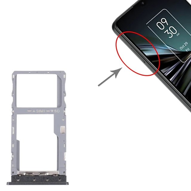 Alt view image 4 of 4 - Cell Phone Replacement for TCL 20 XE SIM Card Tray + Micro SD Card Tray(Black) Spare Parts