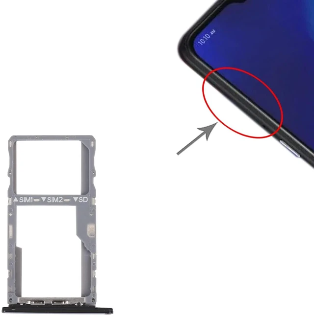 Alt view image 4 of 4 - for Alcatel 3X 2019 SIM Card Tray + SIM/Micro SD Card Tray (Black) Phone Spare Parts