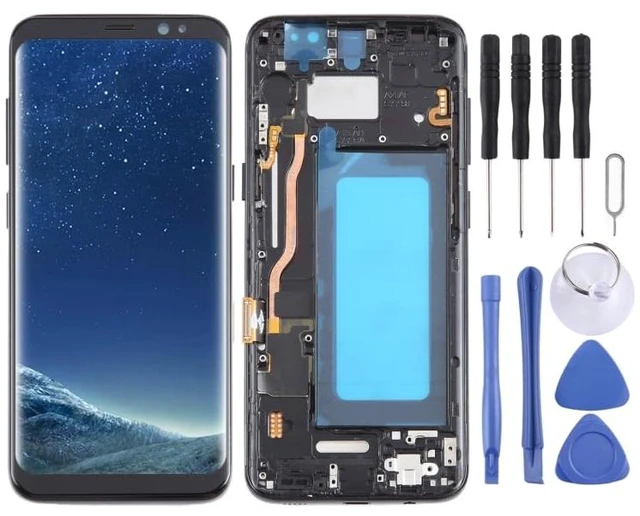 Main image of Cell Phone Replacement for Galaxy S8 SM-G950 TFT LCD Screen Digitizer Full Assembly with Frame (Black) Spare Parts
