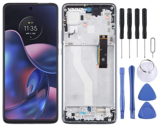 Main image of for Motorola Edge 2022 OEM LCD Screen Digitizer Full Assembly with Frame (Black) Touch Display Replacement Part Cellphone