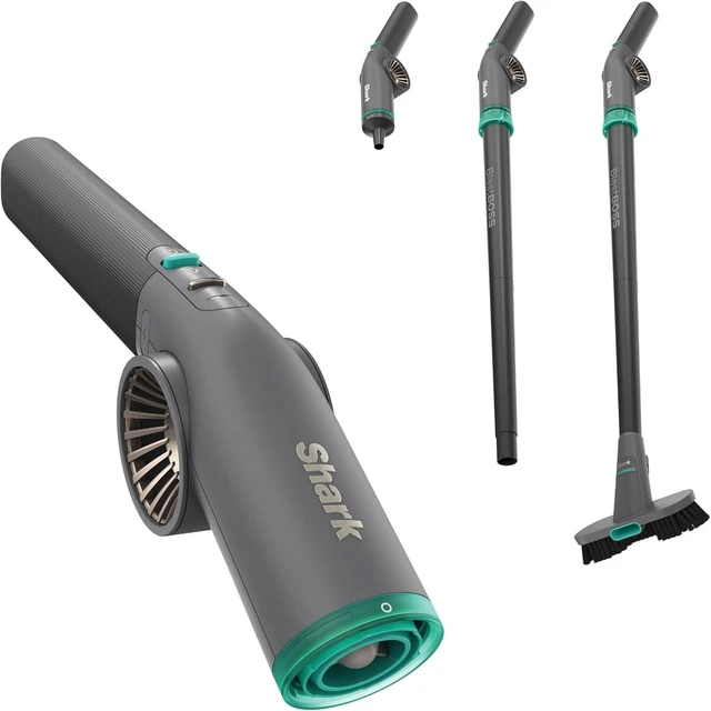 Main image of All-in-One Air Blasting System with BlastBroom, AB2111,Precision Nozzle, Extension Wand, Indoor/Outdoor Cleaning, 0-190 MPH, Cordless Handheld Blower, Rechargeable, Charcoal