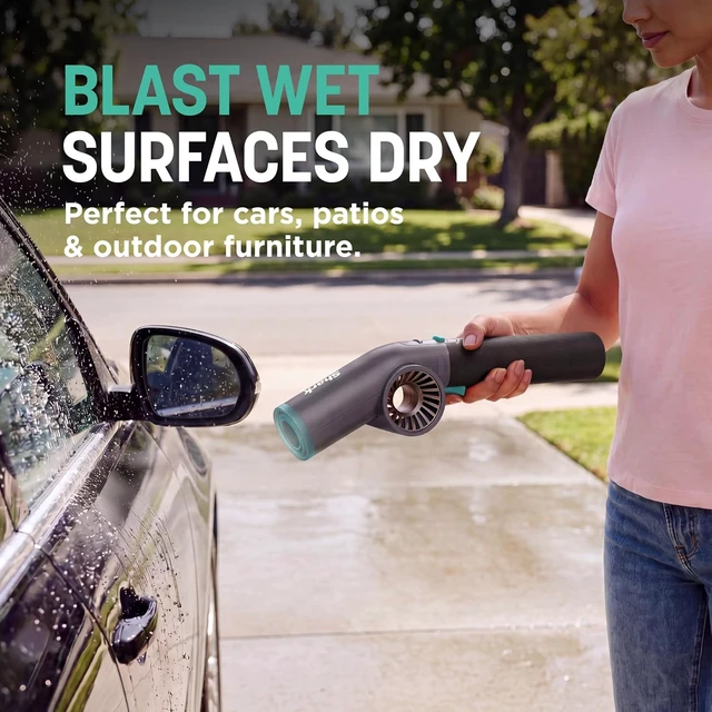 Alt view image 5 of 7 - All-in-One Air Blasting System with BlastBroom, AB2111,Precision Nozzle, Extension Wand, Indoor/Outdoor Cleaning, 0-190 MPH, Cordless Handheld Blower, Rechargeable, Charcoal
