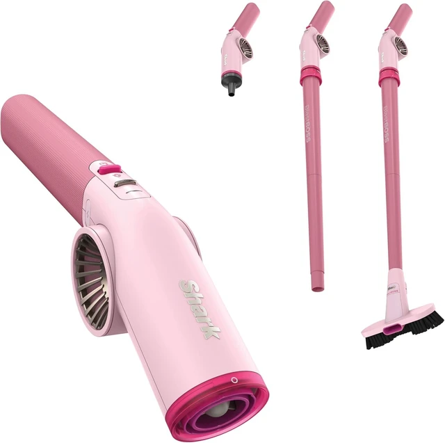 Main image of All-in-One Air Blasting System with BlastBroom, AB2111PK,Precision Nozzle, Extension Wand, Indoor/Outdoor Cleaning, 0-190 MPH, Cordless Handheld Blower, Rechargeable, Strawberry