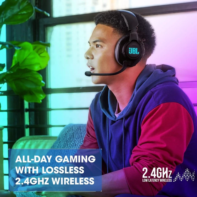 Alt view image 5 of 7 - Quantum 610 Wireless - Over-Ear Gaming Headset - Black,Live the game with JBL QuantumSURROUND and DTS, Be at the center of the game with JBL QuantumSOUND Signature