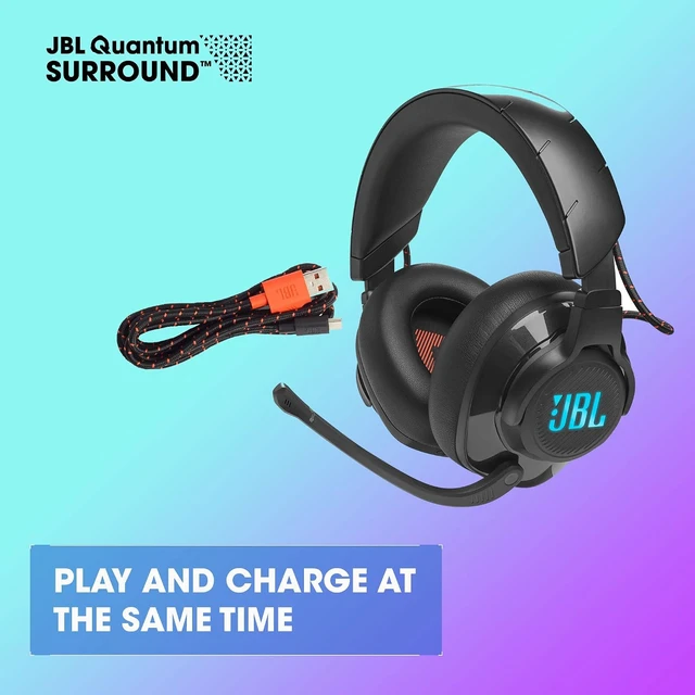 Alt view image 4 of 7 - Quantum 610 Wireless - Over-Ear Gaming Headset - Black,Live the game with JBL QuantumSURROUND and DTS, Be at the center of the game with JBL QuantumSOUND Signature