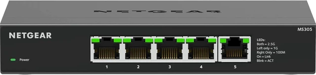 Alt view image 7 of 7 - 5-Port 2.5G Multi-Gigabit Ethernet Unmanaged Network Switch (MS305),5 x 2.5Gbps Ports, Desktop or Wall Mount, Metal Case