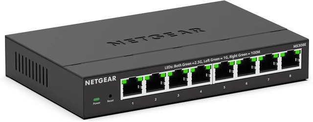 Main image of 8-Port 2.5G Multi-Gig Ethernet Easy Smart Managed Switch (MS308E),8 x 2.5G Ports, Desktop or Wall Mount, Metal Case, Essentials Model