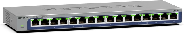 Main image of 16-Port Gigabit Ethernet Unmanaged Network Switch (GS116),Desktop or Wall Mount