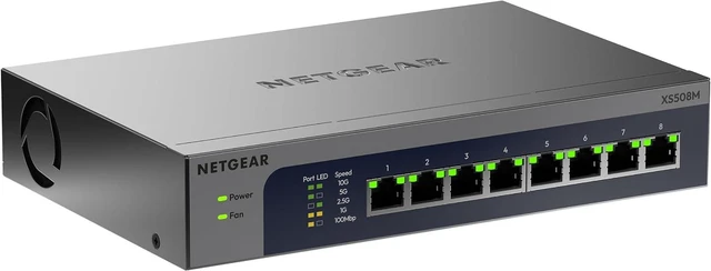 Main image of 8-Port 10G/Multi-Gigabit Ethernet Unmanaged Network Switch XS508Mv2,All Ports Support 10G, Desktop or Wall Mount