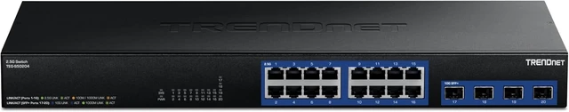 Alt view image 2 of 6 - 20-Port 2.5G/Multi-Gig Switch with 10G SFP+ Ports, TEG-S50204,16 x 2.5G RJ-45 Ports, 4 x 10G SFP+ Ports, 160Gbps, 1U Rack Mountable, NDAA TAA Compliant, Lifetime Protection, Black
