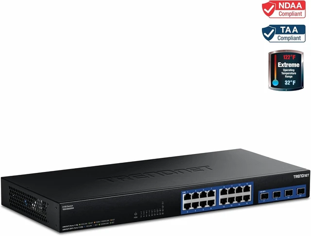 Alt view image 5 of 6 - 20-Port 2.5G/Multi-Gig Switch with 10G SFP+ Ports, TEG-S50204,16 x 2.5G RJ-45 Ports, 4 x 10G SFP+ Ports, 160Gbps, 1U Rack Mountable, NDAA TAA Compliant, Lifetime Protection, Black