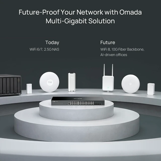 Alt view image 3 of 7 - Omada SG3428X-M2, 24 Port Multi-Gigabit L2+ Managed Switch,4 SFP Slots, Omada SDN Integrated, IPv6, Static Routing, L2/L3/L4 QoS, IGMP & LAG, 5 Year Manufacturer Warranty
