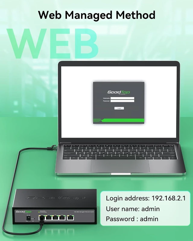 Alt view image 2 of 7 - 5-Port 10G Managed Switch, Powered by Noctua Silent Fan, Metal Housing,Easy Web Managed | VLAN/QoS/LACP | Multi-Gigabit (10G/5G/2.5G/1G) Ethernet Switch | for Wi-Fi 7 AP, 10G NAS, 8K Studio