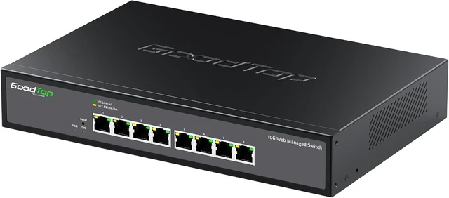 Main image of 8-Port 10G Managed Switch, Easy Web Managed, Smart Fan, with Rack Ears,VLAN/QoS/LACP | Multi-Gigabit Ethernet Switch | All-Metal Chassis | for Wi-Fi 7 AP, 10G NAS, 8K Studio