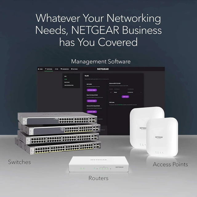 Alt view image 6 of 7 - 24-Port PoE Gigabit Ethernet Unmanaged Network Switch (GS324P),8 x 1G and 16 x 1G PoE+ Ports @ 190W, Desktop or Rack Mount